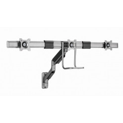Monitor wall mount arm for 3 monitors up to 17-27-  Gembird MA-WA3-01, Adjustable wall 3 display mounting arm (rotate, tilt, swivel),  VESA 75/100, up to 6 kg, space grey